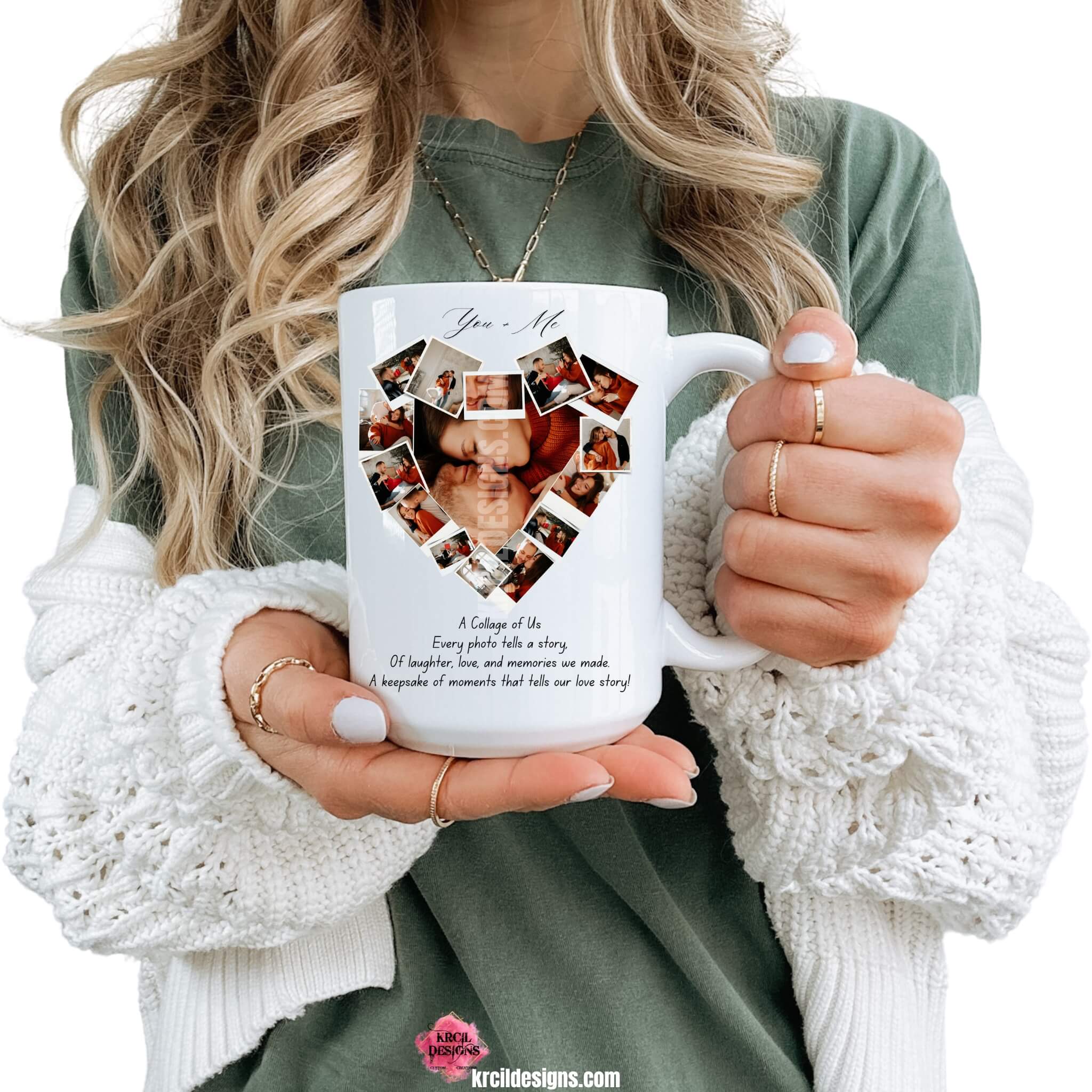 Collage Photo Mug | Coffee Cups with Photos | Create personalized photo mugs with your favorite photos! Turn your favorite memories into stunning coffee cups with our collage photo mugs. From a single photo to a picture collage - we've got you covered! From family portraits to funny snapshots create a one-of a kind photo mug that fits your unique personality! Don't forget your fur friends! Let them steal the spotlight with our custom pet mugs. We do it all! KrcilDesigns.com