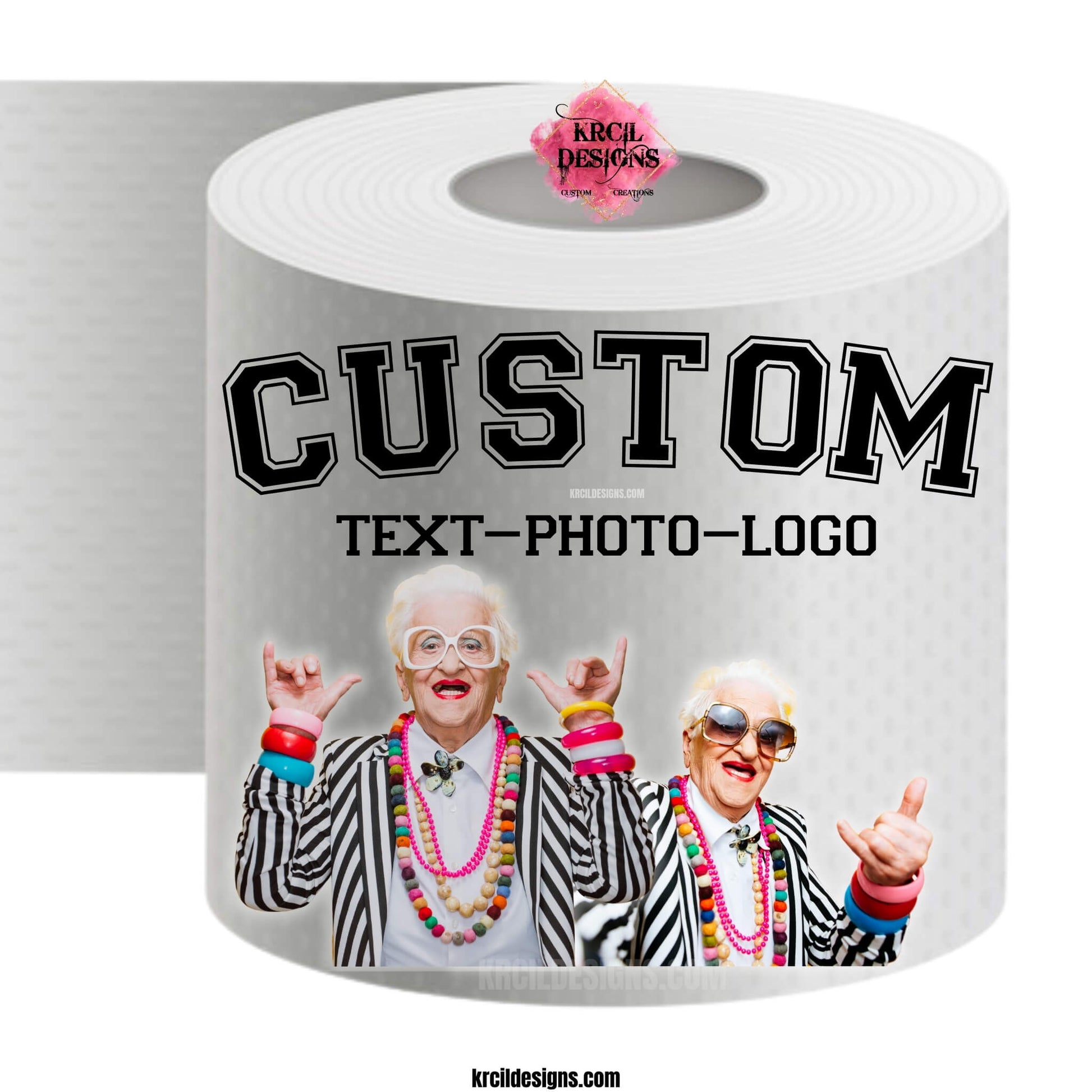 Funny Novelty Toilet Paper Roll Gag Gift | Photo Toilet Paper | Custom Toilet Paper by Krcil Designs | Need a funny gift? These funny toilet paper rolls are the ultimate gift for those who love pranks. Personalized toilet paper roll, add face of the jokester in your family, add saying, and you have the cheapest custom gift you can find. Need a gift card holder? Insert cash or gift card into the middle. Design Your Own at KrcilDesigns.com