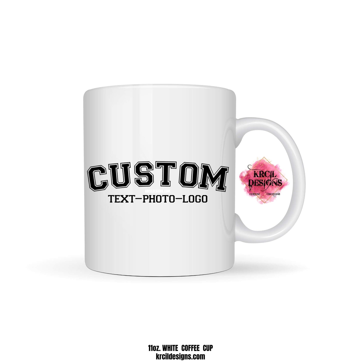 Design Your Own Coffee Cup with Krcil Designs | Let our custom coffee cups do the talking with our collection of personalized coffee cups. Personalize It - add name, monogram, make a one-of-a-kind picture collage photo cup - the picture-perfect present! Add our dish cloth tea towel set, perfectly paired with our cups and mugs. For the ultimate coffee lovers gift, explore our sets and bundles. Brand your business with our business logo coffee cups, make great business promotional products. KrcilDesigns.com