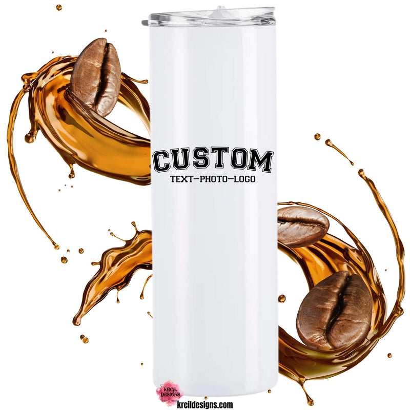 Design Your Own Coffee Tumblers with Krcil Designs! | Turn your favorite memories into stunning custom tumblers. From a single photo to a picture collage - we've got you covered! From family portraits to funny snapshots, create a one-of-a-kind personalized tumbler that not only looks good but also fits your unique personality! Don't forget your fur friends! Let them steal the spotlight. We do it all! Shop Tumblers Cups at KrcilDesigns.com
