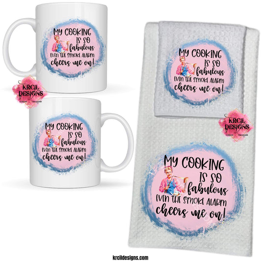 Funny Coffee Cups and Kitchen Towels by Krcil Designs Retro Housewives "My COOKING is fabulous EVEN THE SMOKE ALARM cheers on!" Step back in time with our retro housewives collection, complete with a sarcastic twist. You'll be cleaning up in true retro housewife style with a smile, a laugh, and a whole lotta sass! Spice up your kitchen with our waffle weave dish cloth dish towel sets, perfectly paired with our coffee mugs. Explore our sets and bundles. Shop Coffee Mugs at KrcilDesigns.com