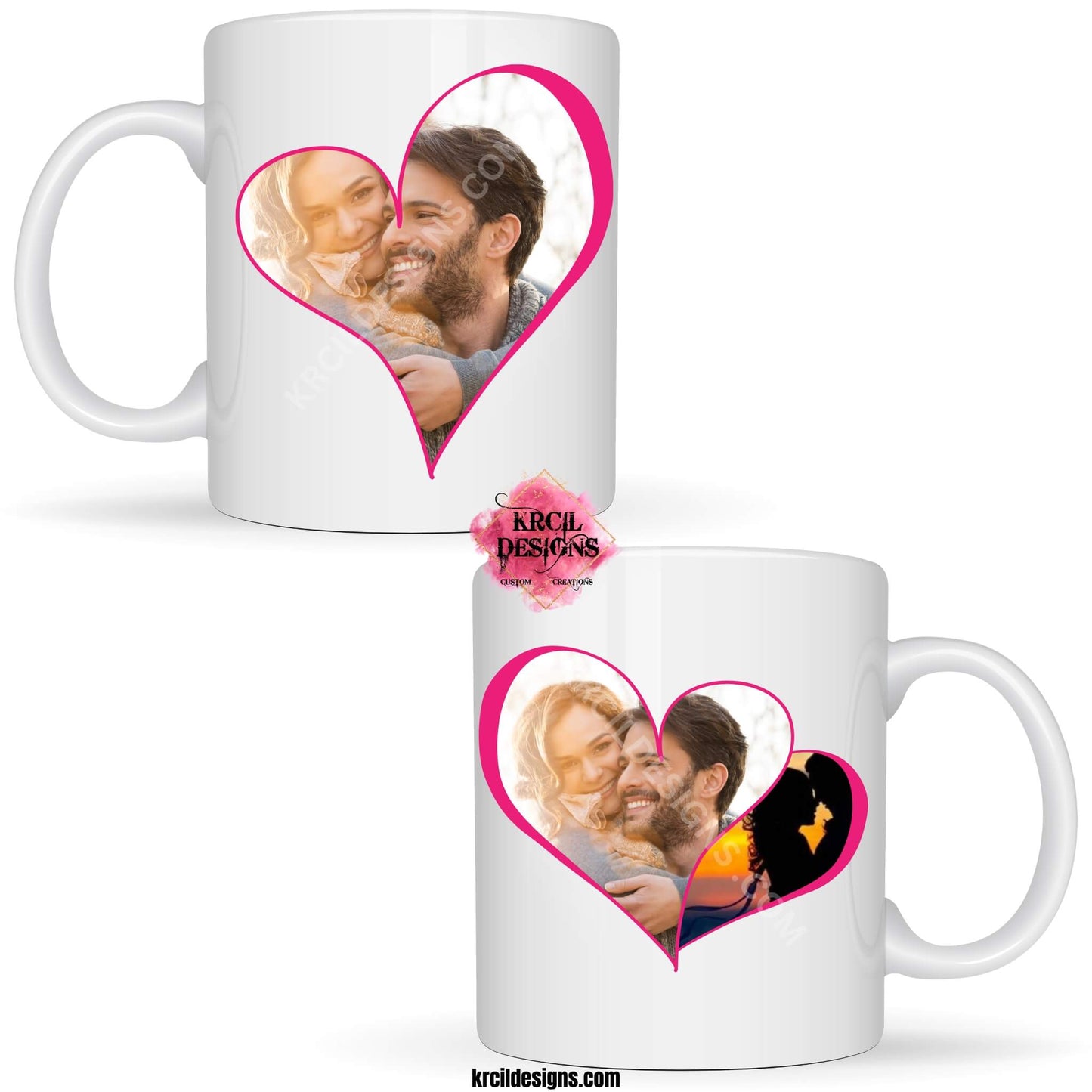 Photo Mug | Coffee Cup with Photo | Create personalized photo mugs with your favorite photos! Turn your favorite memories into stunning coffee cups with our collage photo mugs. From a single photo to a picture collage - we've got you covered! From family portraits to funny snapshots create a one-of a kind photo mug that fits your unique personality! Don't forget your fur friends! Let them steal the spotlight with our custom pet mugs. We do it all! KrcilDesigns.com