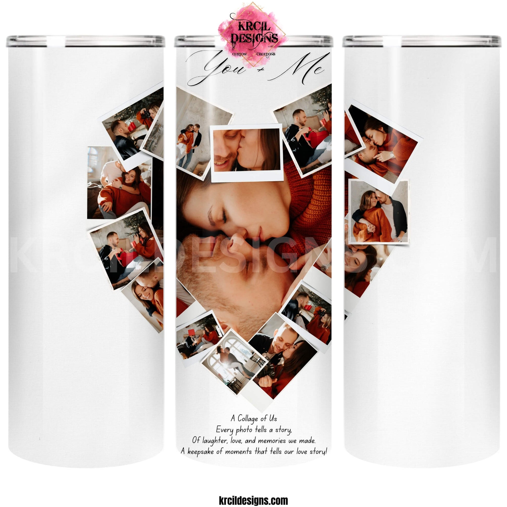 Design Your Own Picture Collage Photo Tumbler by Krcil Designs | From photo cups to picture t-shirts. Whether it's a single photo or a picture collage, the possibilities are endless. And your fur friends can join in the fun too. Personalize your items with a name or a special message. These customizable products also make great personalized gifts, perfect for sharing memories with loved ones. Insulated stainless steel tumblers include a plastic slide top lid and metal or plastic straw. KrcilDesigns.com