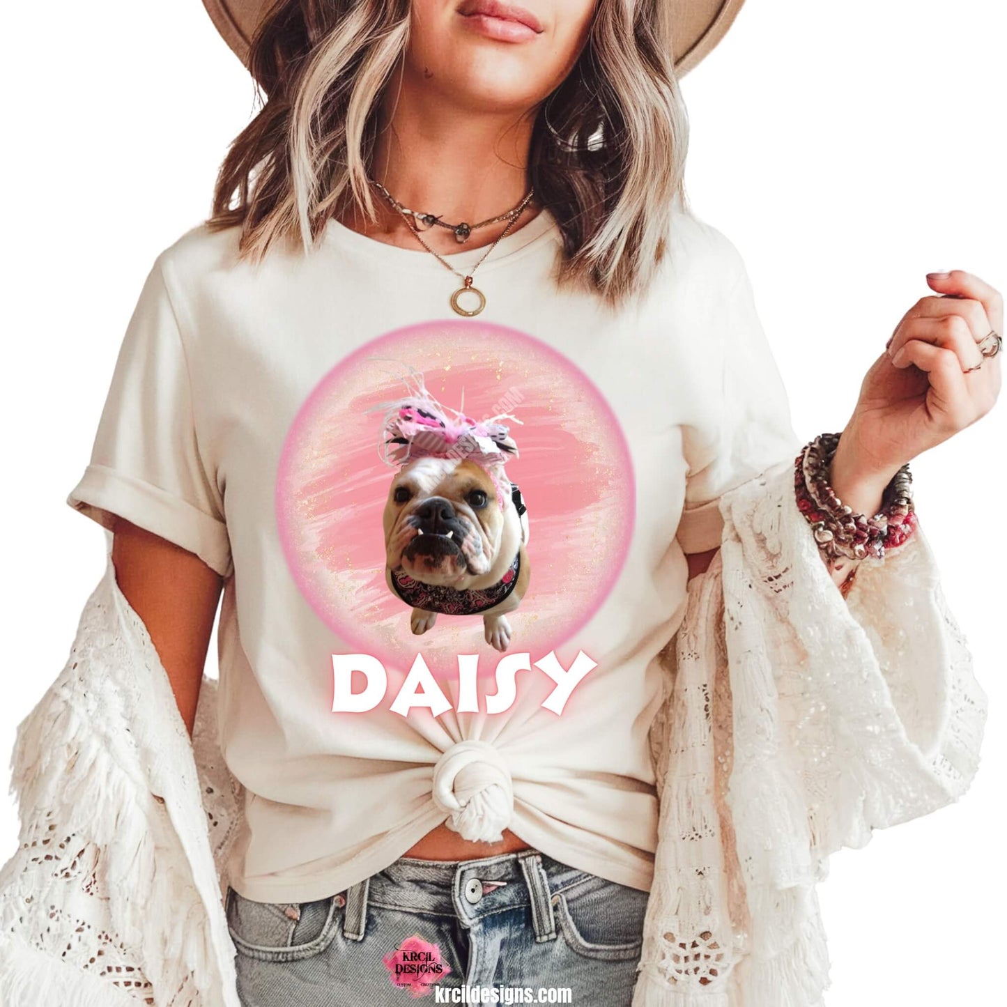 Your Fur Friends with Name Custom Pet T-Shirt by Krcil Designs | Make a fashion statement with our custom t-shirts and turn your photos into wearable art! Our buttery soft cozy tees will become your new weekend bestie! From a single photo to a photo collage—create a photo tee—the picture perfect present! Pet Parents—Show off your pet's personality with our custom pet t-shirts featuring your pets pics—put your pets face on shirt—create a pet portrait! Shop Graphic Tees T-Shirts at KrcilDesigns.com