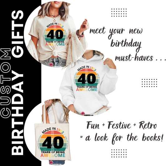 Birthday Gifts: From birthday shirts to funny gag gifts (yes, actual photo toilet paper!), we’ve got the perfect gifts for every milestone birthday — 30th, 40th, 50th, 60th, and up. Shop Birthday Gifts at KrcilDesigns.com
