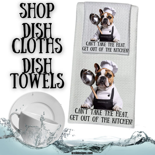 Decorate Your Kitchen with our Decorative Kitchen Towels! From funny dish towel sayings, to funny tea towels, personalized kitchen towels, recipe towels, last name towels, monogrammed towels. We have them all! Design Your Own at KrcilDesigns.com