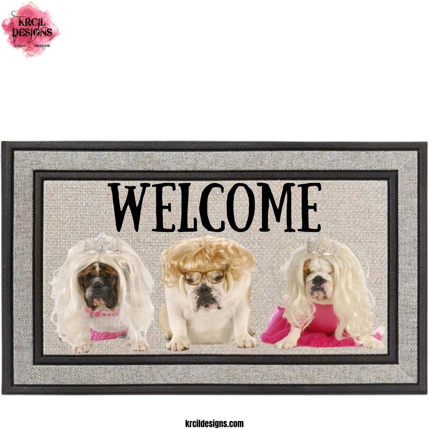 Design Your Own Door Mats! Make your doorstep the talk of the town with our custom personalized doormats! Add name, monogram, established date, photos, for a one-of-a-kind personalized door mat. Add a garden flag! Shop Custom Door Mats at KrcilDesigns.com