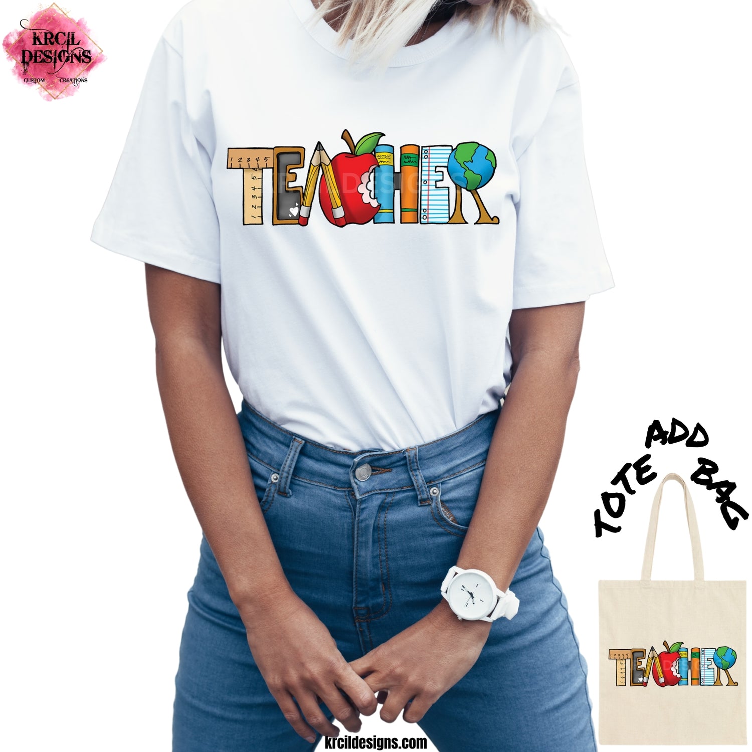 Celebrate teachers with our teacher appreciation gifts! Rock teacher t-shirts every day of the week! Match our teacher tote bags with our teacher tees! Stuff our teachers mugs for thoughtful teachers presents! Shop Teacher Gifts at KrcilDesigns.com