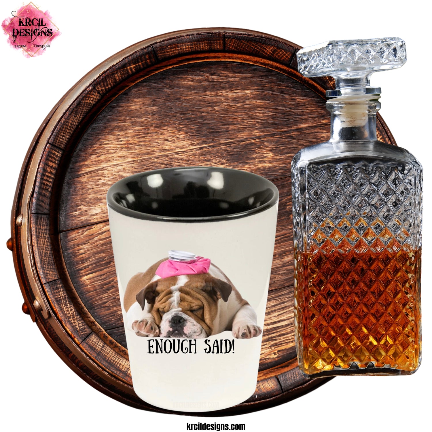 Looking for a fun, unique gift for dad, a birthday, or the ultimate addition to the man cave? Add a touch of sophistication to your next round of shots with our custom personalized shot glasses. Shop Now at KrcilDesigns.com