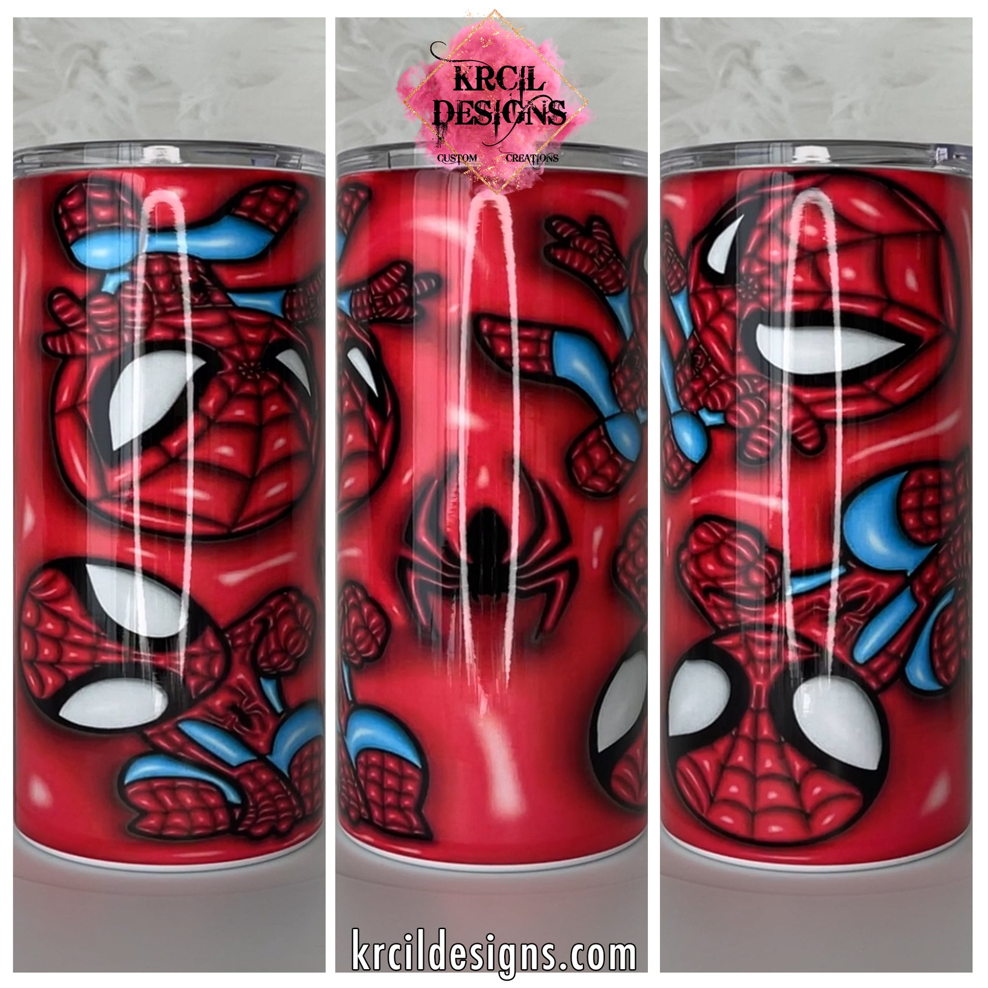 Spidey Spider-Man Tumbler by Krcil Designs | Swing into action with our Spidey Spider-Man Tumbler against a bold red backdrop! Experience the thrill of Spidey's iconic moves with each sip. From web-slinging to acrobatic flips, this tumbler showcases the dynamic world of your friendly neighborhood hero. Elevate your drink game, embrace the Spidey spirit, it's the perfect gift for Spider-Man Fans! Give the ultimate personalized gift by adding a custom tote bag to go with their tumbler! KrcilDesigns.com