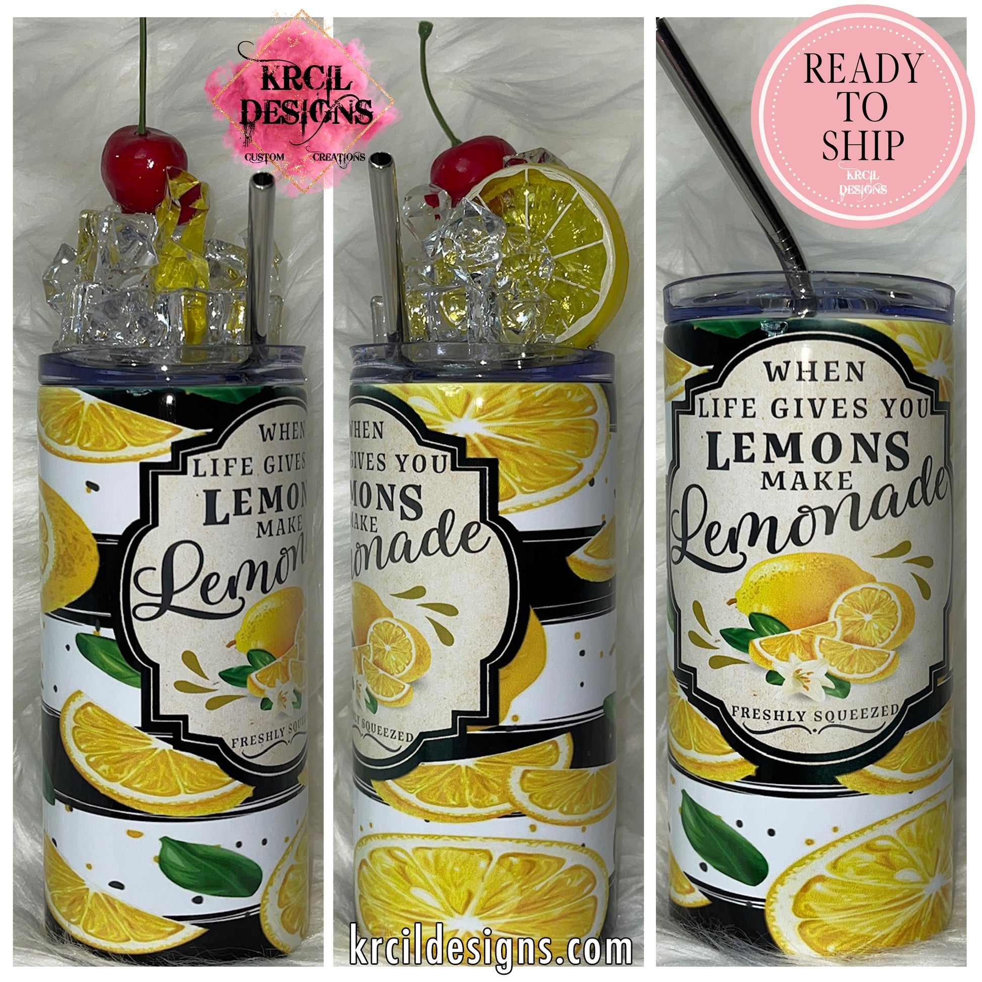 Whimsical: When life gives you lemons Ice Topper Tumbler Tutorial