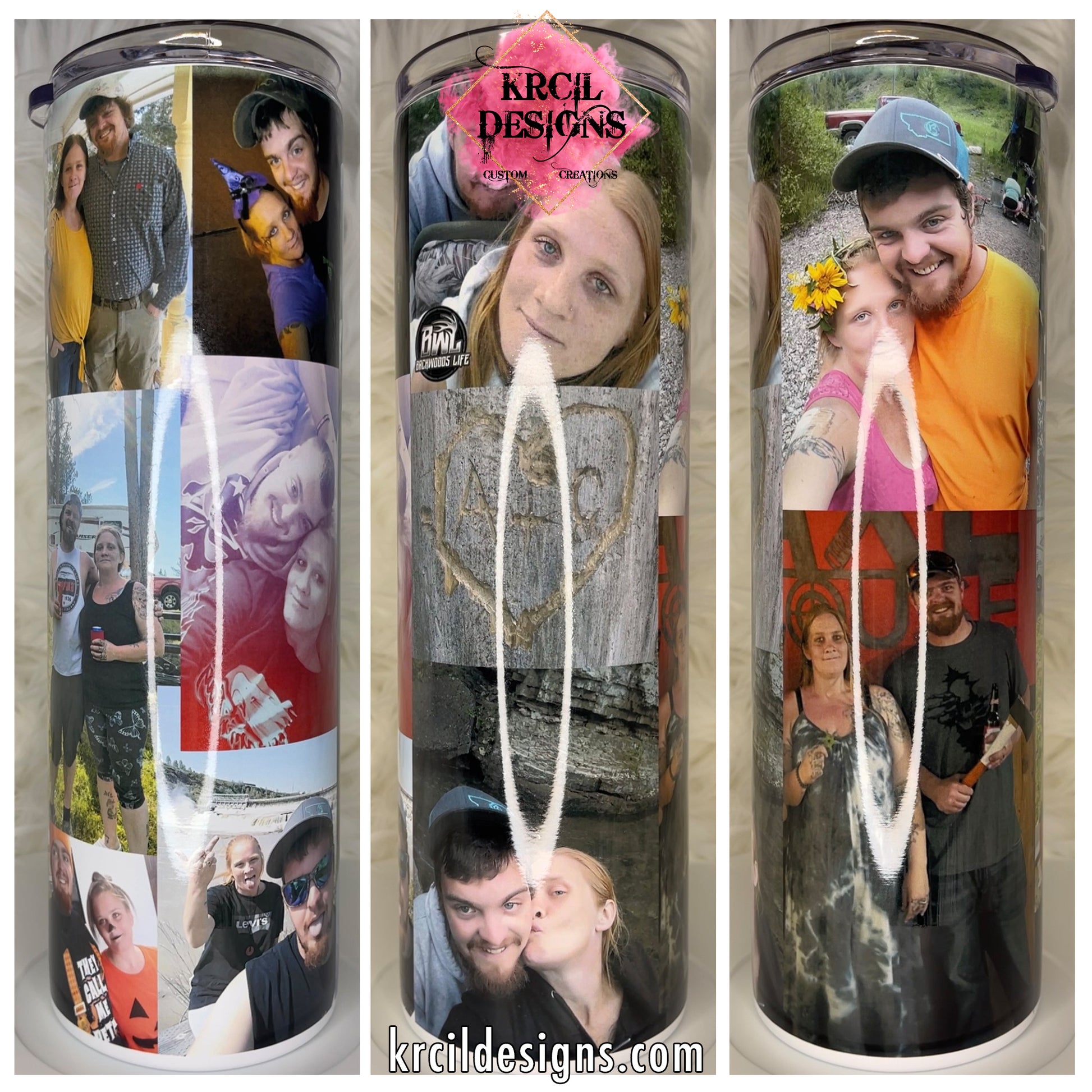 Personalized Photo Collage Travel Tumbler - 6 Photos