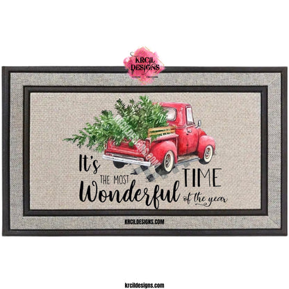 Most Wonderful Time of Year Christmas Door Mat by Krcil Designs | Design Your Own Door Mats! Make your doorstep the talk of the town with our custom personalized doormats! Add a personal touch, add name, monogram, established date, or photos, for a one-of-a-kind personalized door mat. Calling all pet parents! Get your fur friends in on the action! Showcase your pet's pics — turn this into a pet door mat — and create a one-of-a-kind pet portrait! Add a garden flag! Shop Custom Door Mats at KrcilDesigns.com