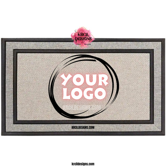 Custom Logo Door Mat by Krcil Designs | Design Your Own Door Mats with Krcil Designs! | Make your doorstep the talk of the town with our custom personalized doormats! Choose from our quirky designs and witty quotes, or create a custom door mat with your family name, monogram, established date, favorite photo. And if you really want to show off your sense of humor, don't forget a matching garden flag to complete the look - because a little bit of quirkiness goes a long way! KrcilDesigns.com