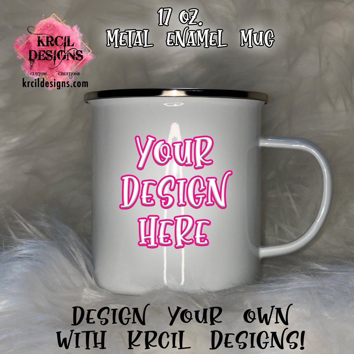 Design Your Own Enamel Mug with Krcil Designs | Let our custom coffee cups do the talking with our collection of personalized coffee cups. Personalize It - add name, monogram, make a one-of-a-kind picture collage photo cup - the picture-perfect present! Add our dish cloth tea towel set, perfectly paired with our cups and mugs. For the ultimate coffee lovers gift, explore our sets and bundles. Brand your business with our business logo coffee cups, make great business promotional products. KrcilDesigns.com