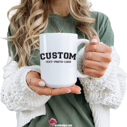 Design Your Own Coffee Cups with Krcil Designs | Let our custom coffee cups do the talking with our collection of personalized coffee cups. Personalize It - add name, monogram, make a one-of-a-kind picture collage photo cup - the picture-perfect present! Add our dish cloth tea towel set, perfectly paired with our cups and mugs. For the ultimate coffee lovers gift, explore our sets and bundles. Brand your business with our business logo coffee cups, make great business promotional products. KrcilDesigns.com