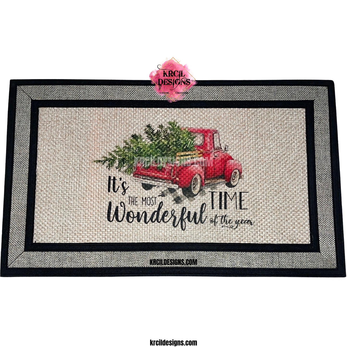 Most Wonderful Time of Year Christmas Door Mat by Krcil Designs | Design Your Own Door Mats! Make your doorstep the talk of the town with our custom personalized doormats! Add a personal touch, add name, monogram, established date, or photos, for a one-of-a-kind personalized door mat. Calling all pet parents! Get your fur friends in on the action! Showcase your pet's pics — turn this into a pet door mat — and create a one-of-a-kind pet portrait! Add a garden flag! Shop Custom Door Mats at KrcilDesigns.com