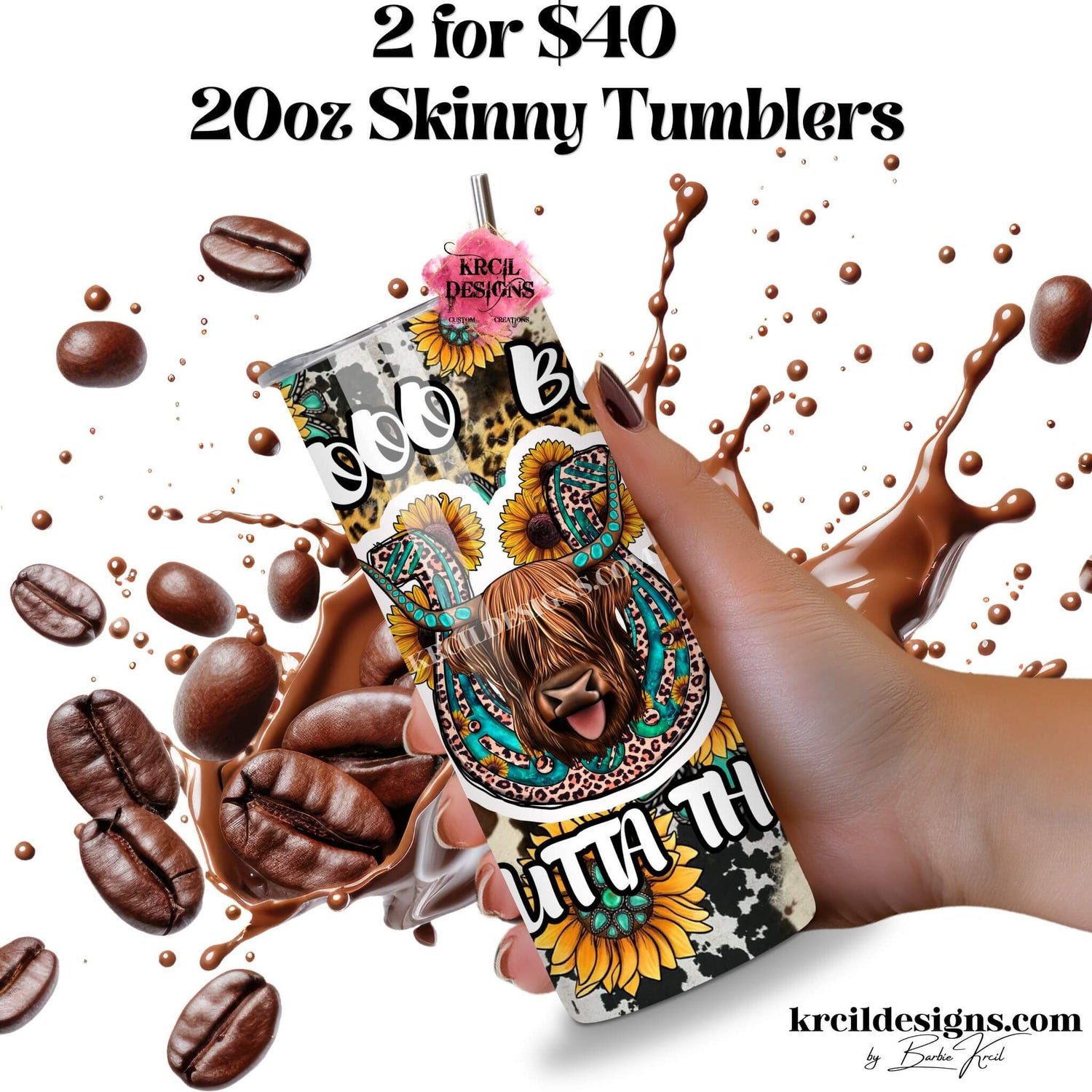 Inventory Blowout Sale 20oz Skinny Tumblers — Custom Stainless Steel Drinkware Deal — Personalized Gift Idea — Krcil Designs Boutique, Gillette, WY