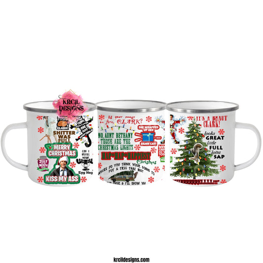 Get ready for a ho-ho-whole lot of laughs with our "National Lampoon's Christmas Vacation" Quotes Mug! Christmas Coffee Cup by Krcil Designs | From Clark Griswold's over-the-top holiday plans to Cousin Eddie's unforgettable one-liners, prepare for a holiday season that's jollier than a jelly of the month club subscription! Add a matching dish cloth and tea towel set! For the ultimate gift, explore our sets and bundles options. Let our custom coffee cups do the talking this holiday season! KrcilDesigns.com