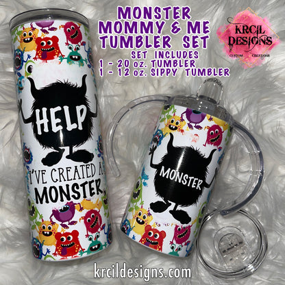 Brace yourself for cuteness overload with our Monster Mommy and Me Personalized Tumbler Set by Krcil Designs | Personalize It - add names, Mommy and Mini, Daddy and Mini | Not just for MOM get one for DAD | ADD 12oz.Tumblers perfect for the older kids | Additional Sippy Cups Available | Set includes 1-20oz./30oz. and 1-12oz. Sippy Cup | Insulated stainless steel tumblers include a plastic slide top lid and metal or plastic straw. SIPPY Cup Tumblers include 2 Lids-SIPPY Handle/Screw On. KrcilDesigns.com