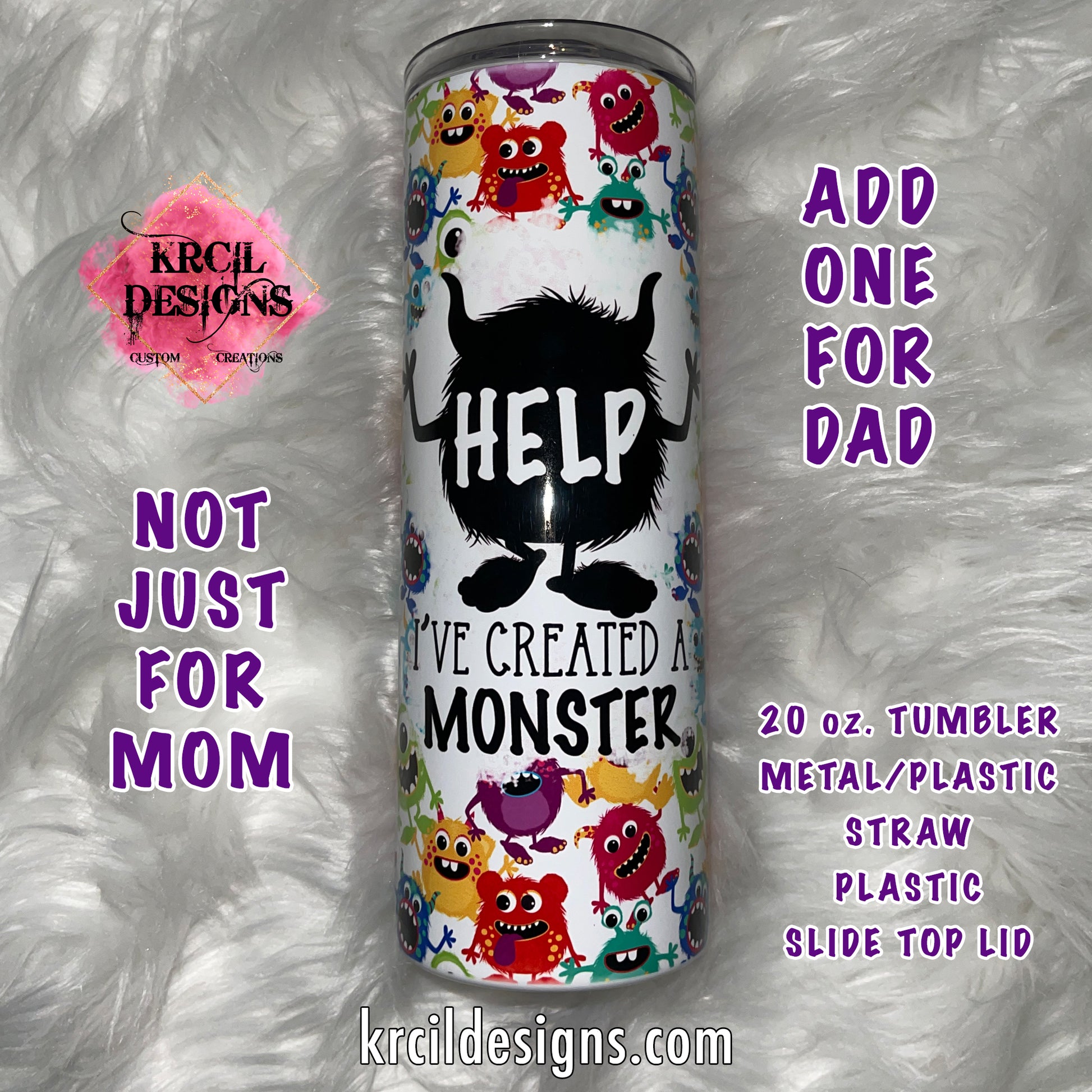 Monster Mommy & Me Tumbler Sippy Cup Set, Name Tumbler