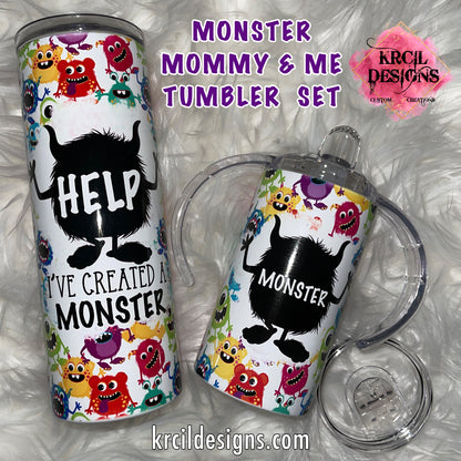 Brace yourself for cuteness overload with our Monster Mommy and Me Personalized Tumbler Set by Krcil Designs | Personalize It - add names, Mommy and Mini, Daddy and Mini | Not just for MOM get one for DAD | ADD 12oz.Tumblers perfect for the older kids | Additional Sippy Cups Available | Set includes 1-20oz./30oz. and 1-12oz. Sippy Cup | Insulated stainless steel tumblers include a plastic slide top lid and metal or plastic straw. SIPPY Cup Tumblers include 2 Lids-SIPPY Handle/Screw On. KrcilDesigns.com