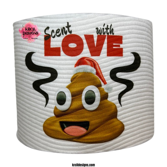 Christmas Funny Novelty Toilet Paper Roll Gag Gift | Poop Emoji "SCENT with LOVE" | Custom Toilet Paper by Krcil Designs | Need a funny gift? These funny toilet paper rolls are the ultimate gift for those who love pranks. Personalized toilet paper roll, add face of the jokester in your family, add saying, and you have the cheapest custom gift you can find. Need a gift card holder? Insert cash or gift card into the middle. Design Your Own at KrcilDesigns.com