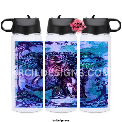 Elephant Personalized Water Bottle by Krcil Designs | Don't be the elephant in the room...It's not just any ordinary water bottle, it's "trunk-errific"! | Let our custom water bottles do the talking with our collection of personalized water bottles. Personalize It - add name, monogram. For the ultimate gift, add a t-shirt, or accessorize with a custom tote bag. Insulated stainless steel water bottles include 2 lids-wide mouth/flip top straw. Shop Water Bottles at KrcilDesigns.com