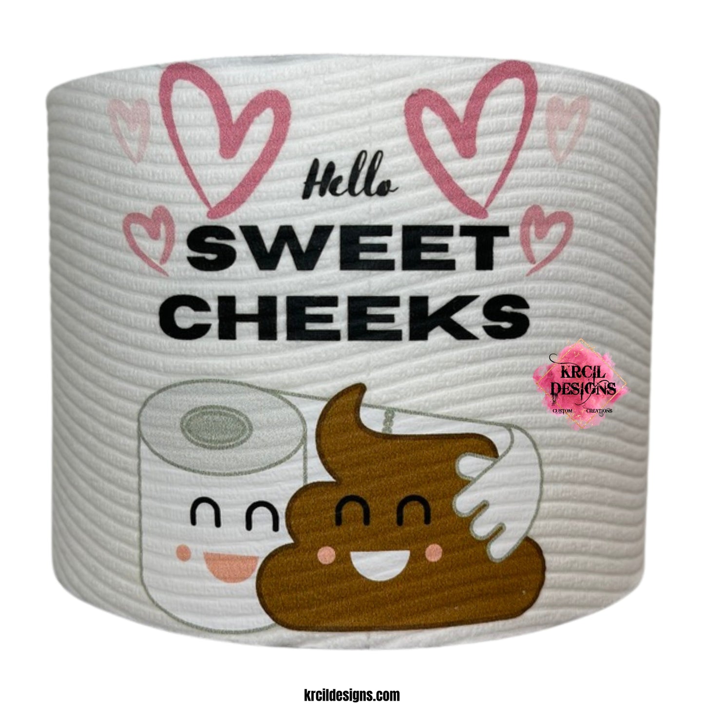 Valentines Funny Novelty Toilet Paper Roll Gag Gift | "Hello SWEET CHEEKS" | Custom Toilet Paper by Krcil Designs |  Need a funny gift? These funny toilet paper rolls are the ultimate gift for those who love pranks. Personalized toilet paper roll, add face of the jokester in your family, add saying, and you have the cheapest custom gift you can find. Need a gift card holder? Insert cash or gift card into the middle. Design Your Own at KrcilDesigns.com