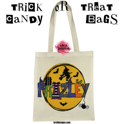 Your Name Trick-or-Treat Candy Bag — Halloween Tote Bag