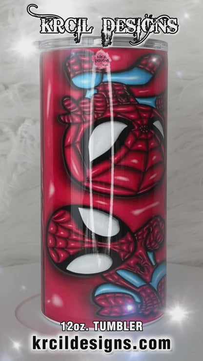 Spidey Spider-Man Tumbler by Krcil Designs | Swing into action with our Spidey Spider-Man Tumbler against a bold red backdrop! Experience the thrill of Spidey's iconic moves with each sip. From web-slinging to acrobatic flips, this tumbler showcases the dynamic world of your friendly neighborhood hero. Elevate your drink game, embrace the Spidey spirit, it's the perfect gift for Spider-Man Fans! Give the ultimate personalized gift by adding a custom tote bag to go with their tumbler! KrcilDesigns.com