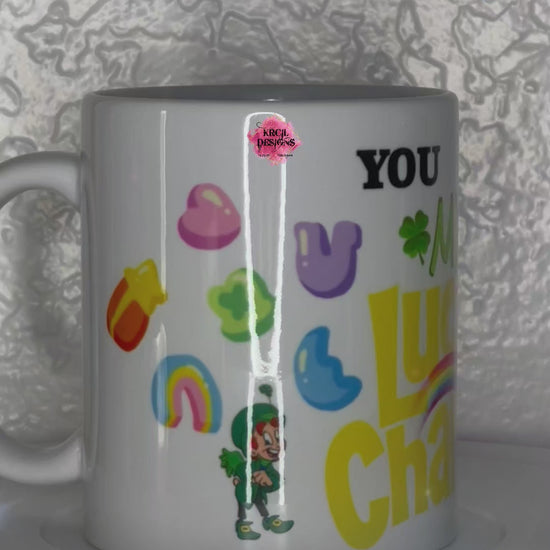 Funny Coffee Mugs by Krcil Designs Start your day off on a magically delicious note with our "You Are My Lucky Charm" Mugs! Showcasing the iconic marshmallows, leprechauns, and the Lucky Charm rainbow! Let our custom coffee cups do the talking with our collection of personalized mugs. Personalize It - add name, monogram. For the ultimate coffee lovers gift, add our dish cloths and dish towels sets, they pair perfect with our coffee mugs. Shop Coffee Mugs at KrcilDesigns.com