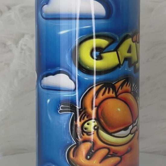 Garfield Tumbler by Krcil Designs | Featuring Garfield The Orange Cat | Let our custom tumblers do the talking with our collection of personalized tumblers. Personalize It - add name, monogram, picture collage photo tumbler - the picture-perfect present! For the ultimate gift, add a t-shirt, or accessorize with a custom tote bag. Insulated stainless steel tumblers include a plastic slide top lid and metal or plastic straw. KrcilDesigns.com