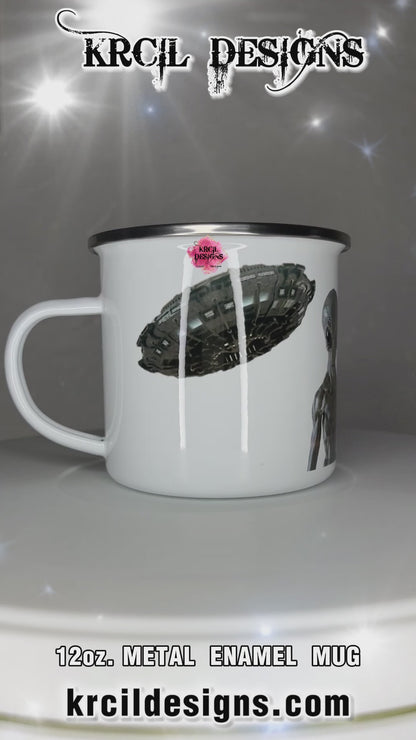 UFO & Aliens Personalized Coffee Mugs by Krcil Designs | Attention Earthlings! Beam up your morning brew to the next galaxy while you await the arrival of your next UFO. | Let our custom coffee cups do the talking with our collection of personalized mugs. Personalize It - add name, monogram. For the ultimate coffee lovers gift, add our dish cloths and dish towels sets, they pair perfect with our coffee mugs. Shop Coffee Mugs at KrcilDesigns.com